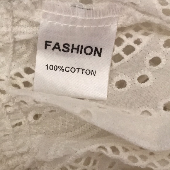 Cotton eyelet peplum blouse - Picture 7 of 8